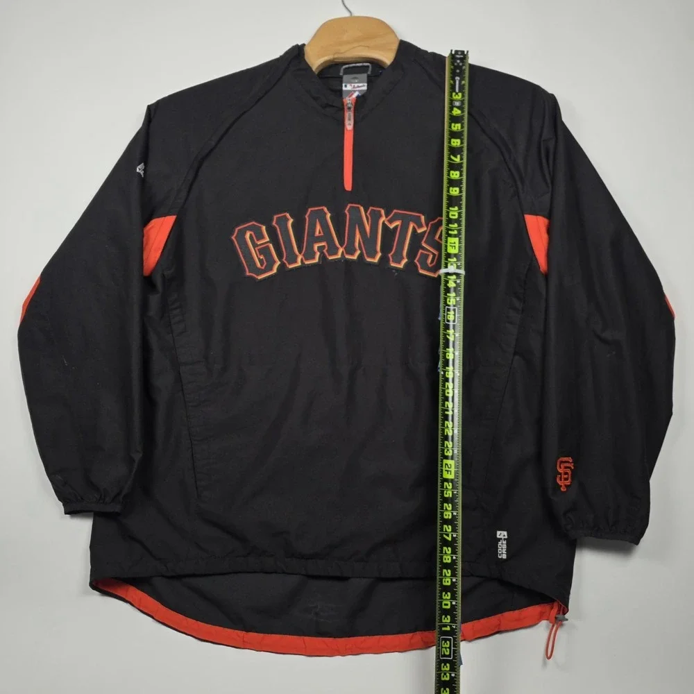 San Francisco Giants Majestic Authentic Jacket Men XL Convertible Sleeve 1/4 Zip